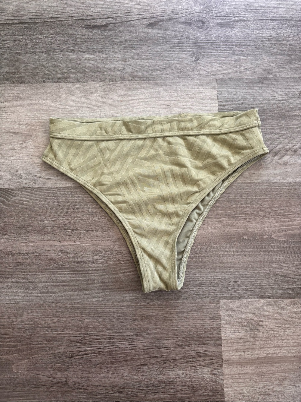 Billabong Taupe Textured High-Rise Bikini Bottom
